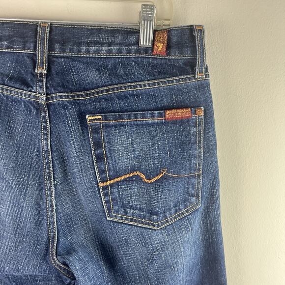 7 For All Mankind Jeans Mens 30x33 Relaxed Button Fly Cotton Dark - Picture 2 of 9